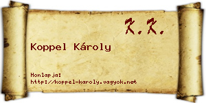 Koppel Károly névjegykártya