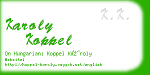 karoly koppel business card